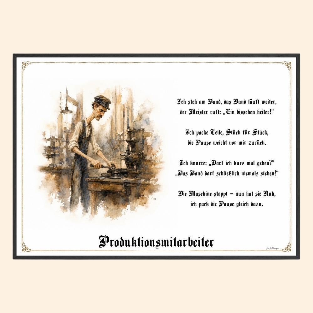 Der Produktionsmitarbeiter – Griesgram-Zunftbild