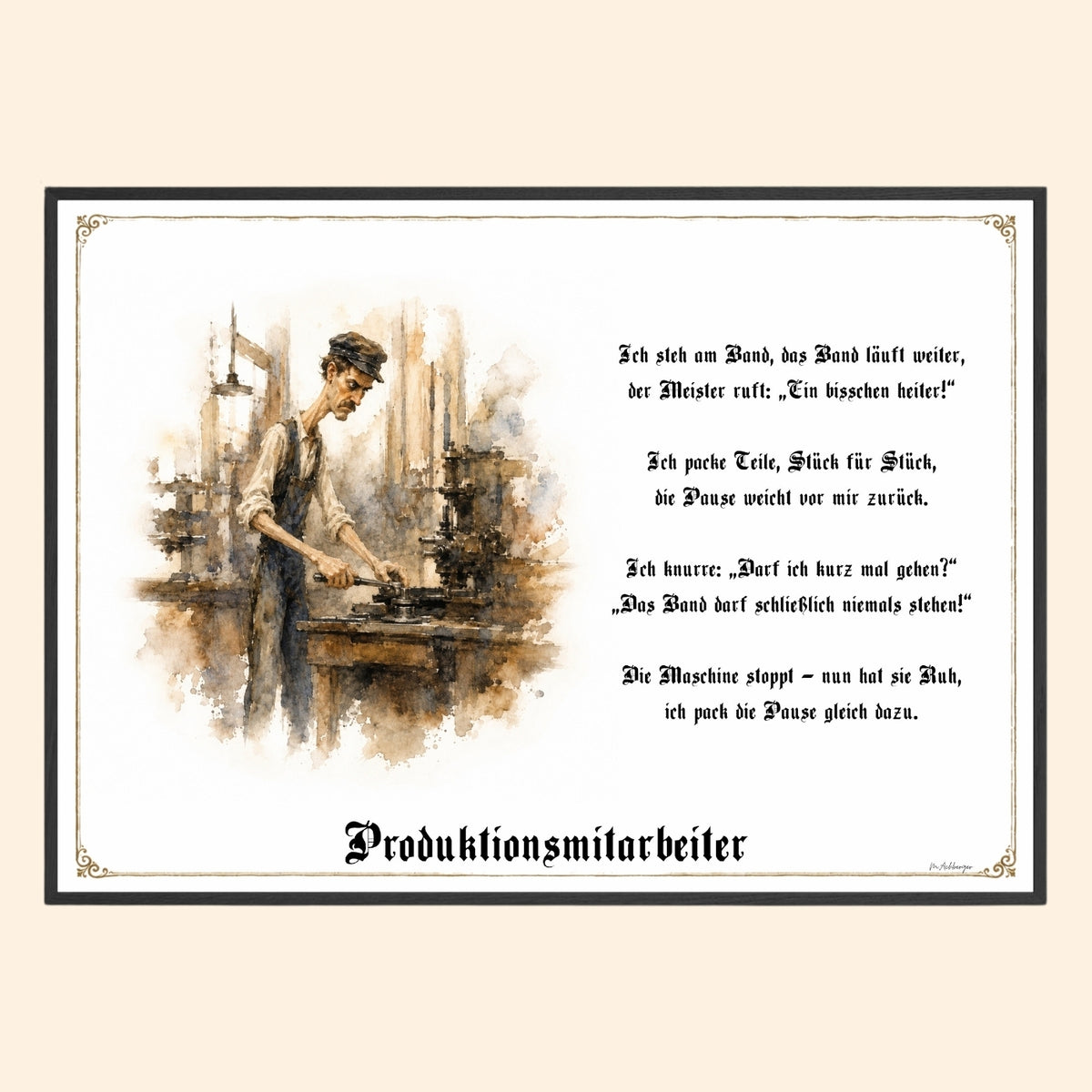 Der Produktionsmitarbeiter – Griesgram-Zunftbild