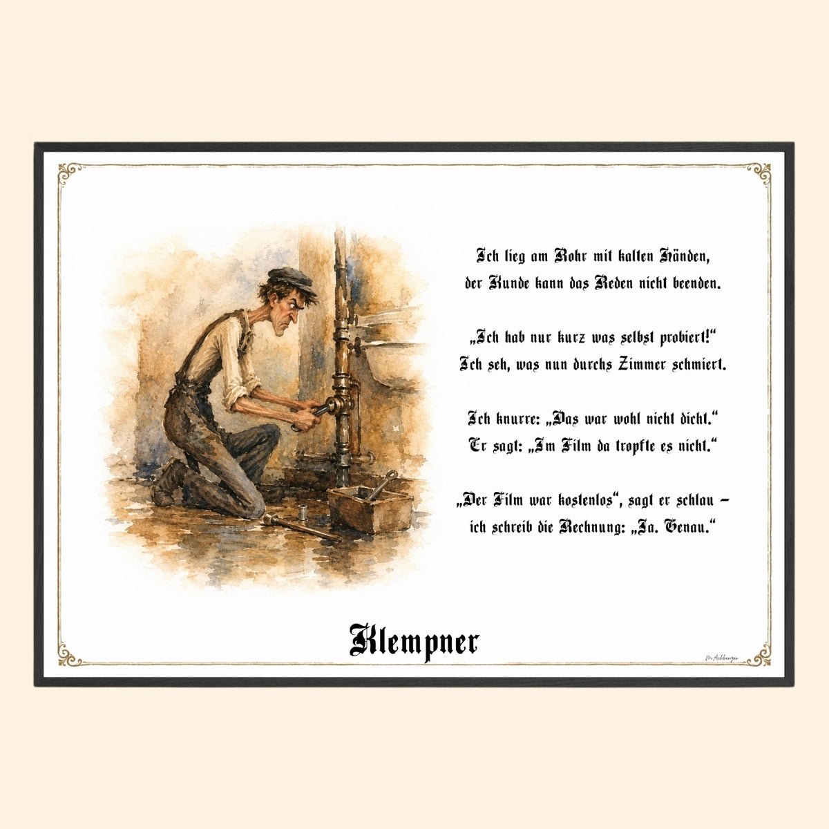Der Klempner – Griesgram-Zunftbild