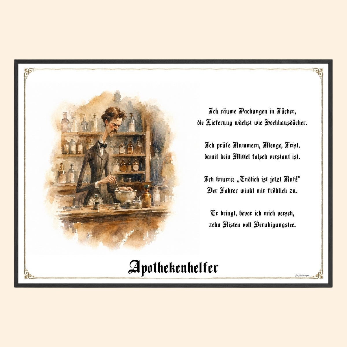 Der Apothekenhelfer – Griesgram-Zunftbild