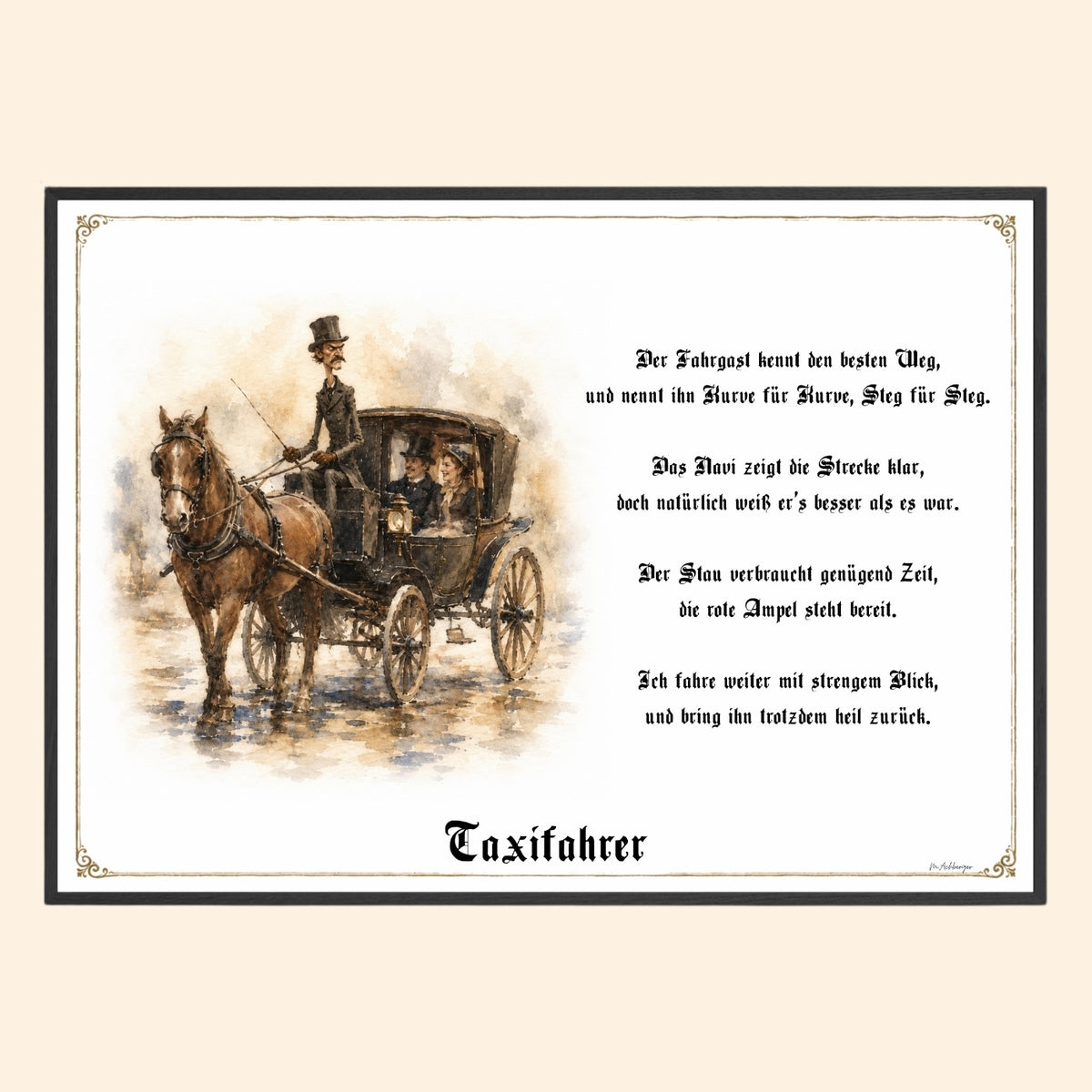 Der Taxifahrer – Griesgram-Zunftbild