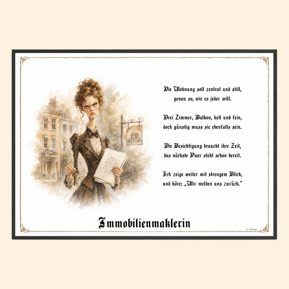 Die Immobilienmaklerin – Griesgram-Zunftbild
