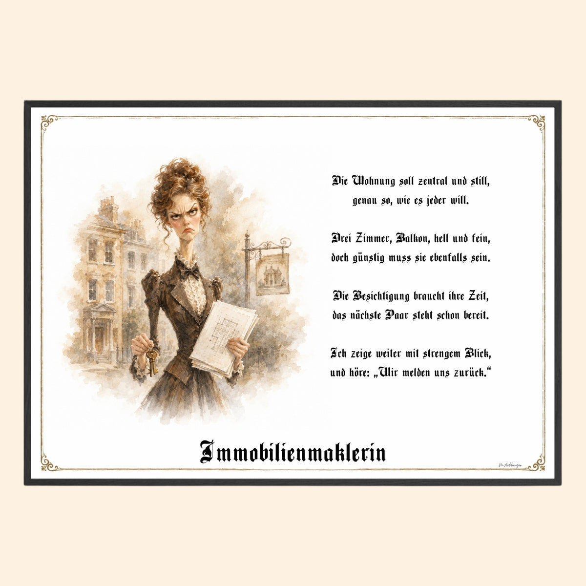 Die Immobilienmaklerin – Griesgram-Zunftbild