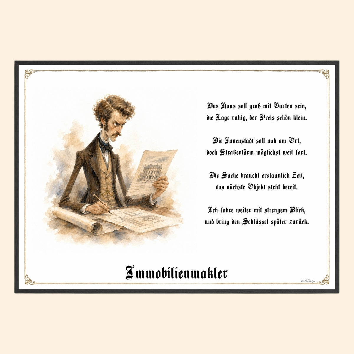 Der Immobilienmakler – Griesgram-Zunftbild