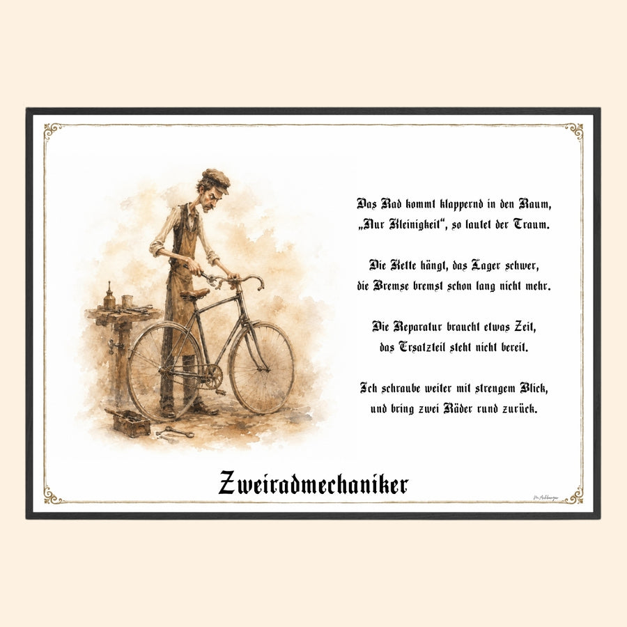 Der Zweiradmechaniker – Griesgram-Zunftbild
