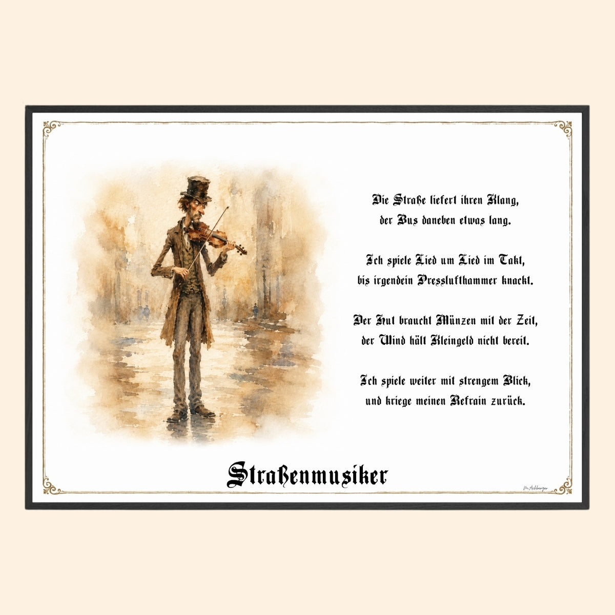 Der Straßenmusiker – Griesgram-Zunftbild