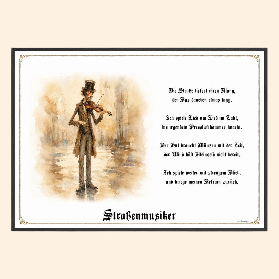 Der Straßenmusiker – Griesgram-Zunftbild