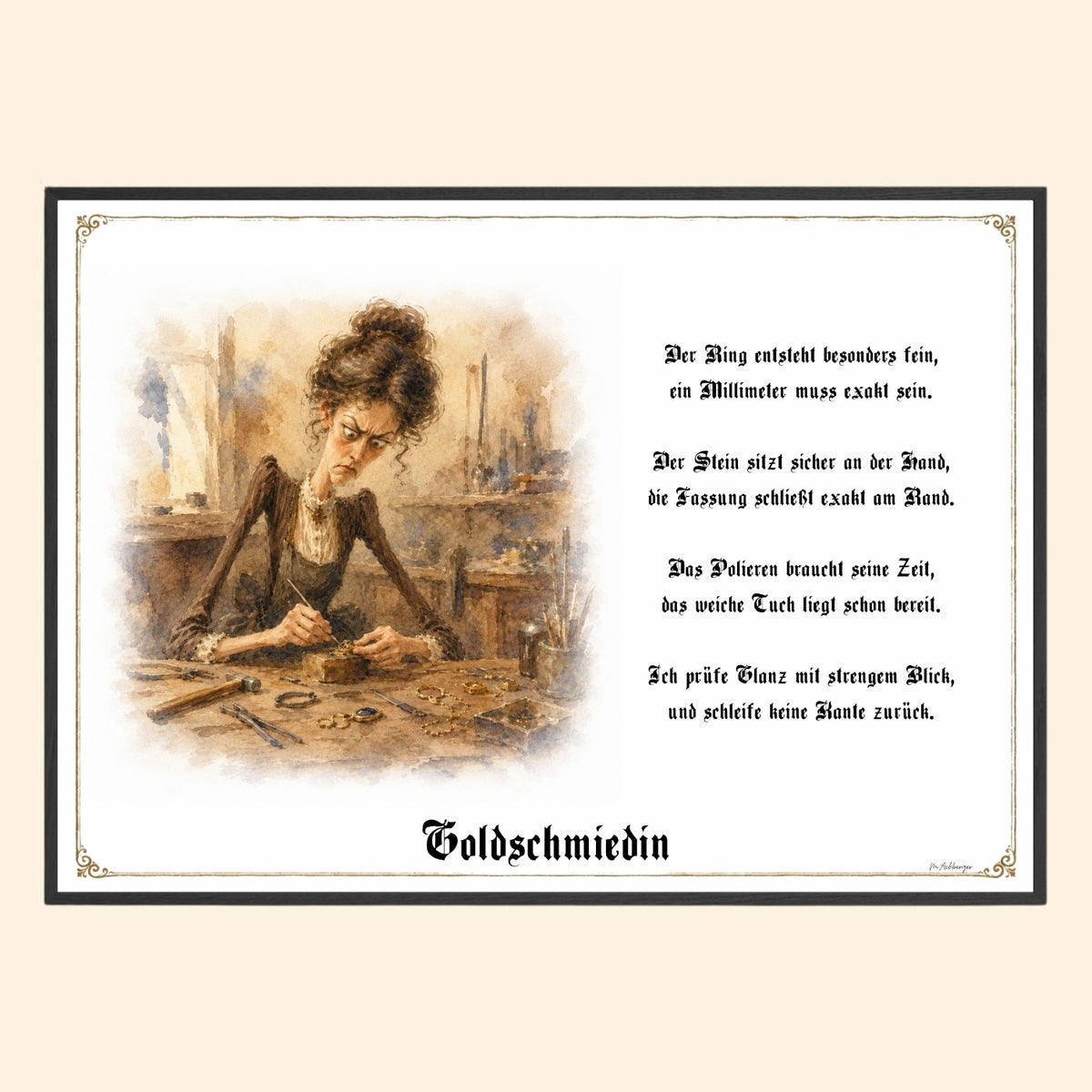 Die Goldschmiedin – Griesgram-Zunftbild