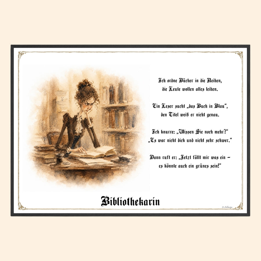 Die Bibliothekarin – Griesgram-Zunftbild