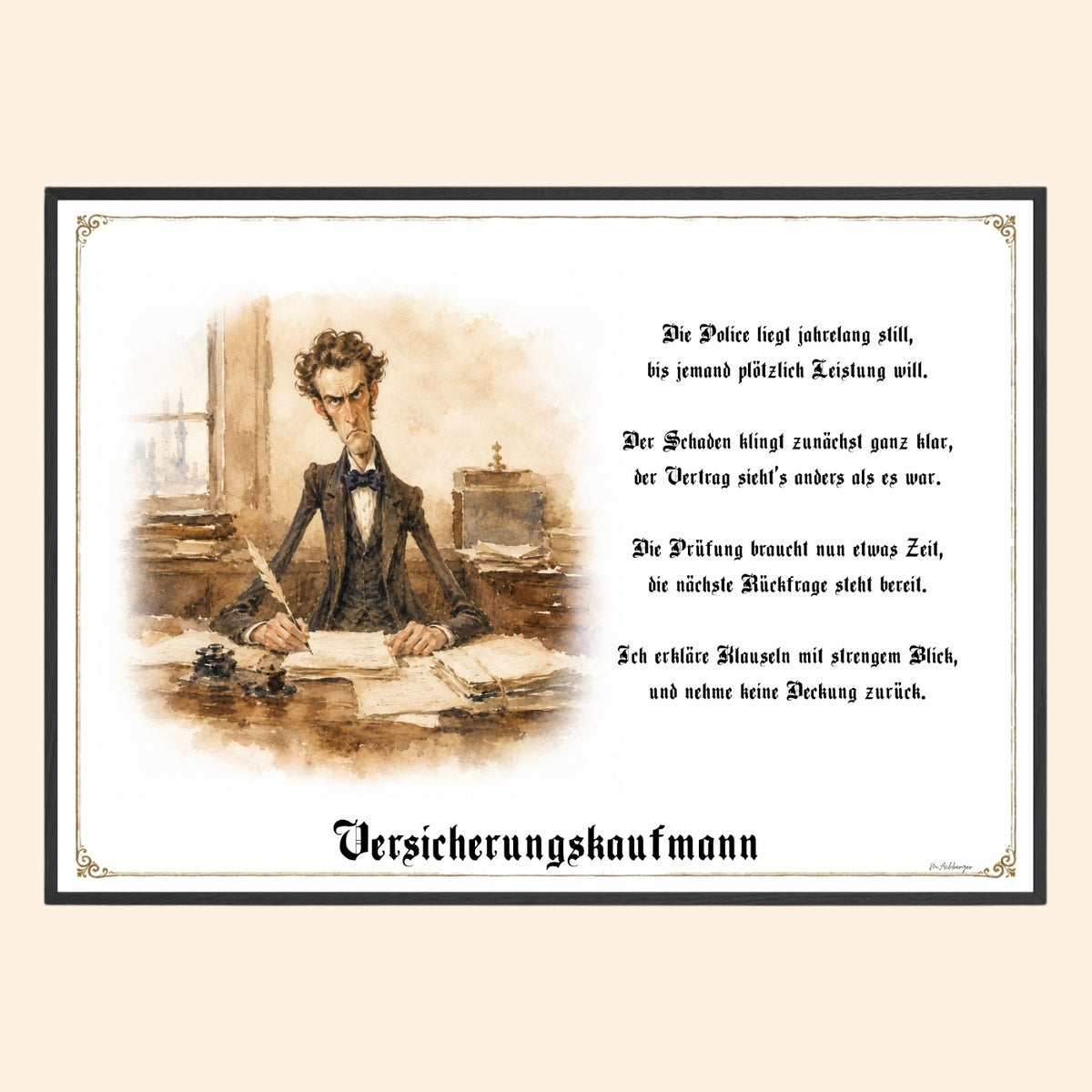 Der Versicherungskaufmann – Griesgram-Zunftbild