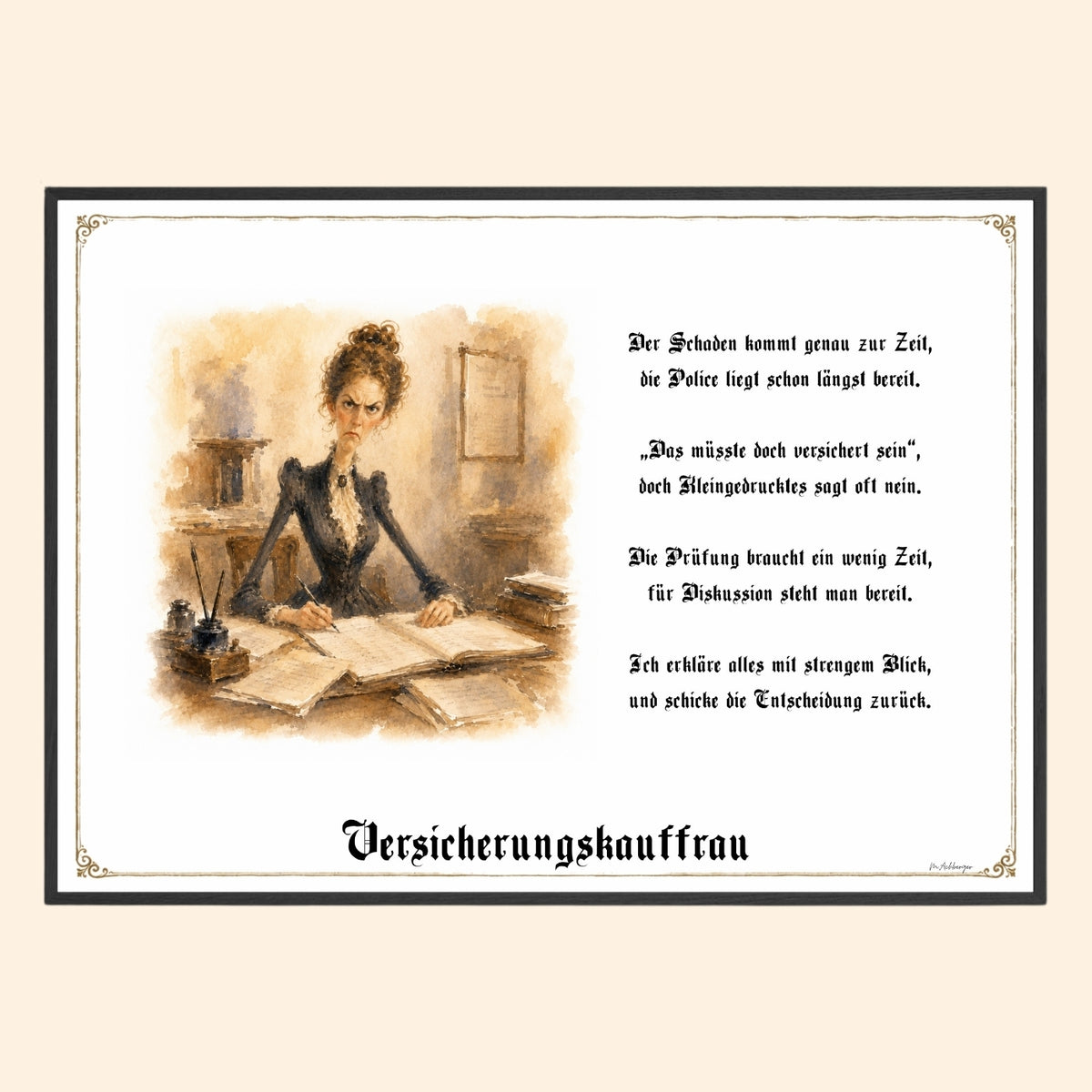 Die Versicherungskauffrau – Griesgram-Zunftbild