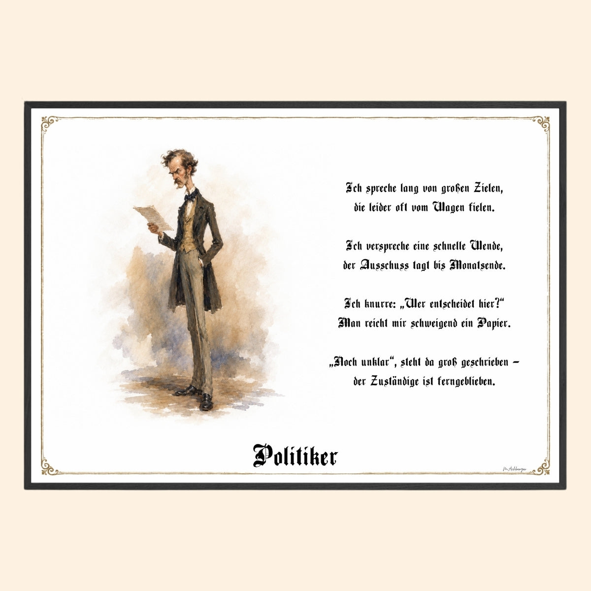 Der Politiker – Griesgram-Zunftbild