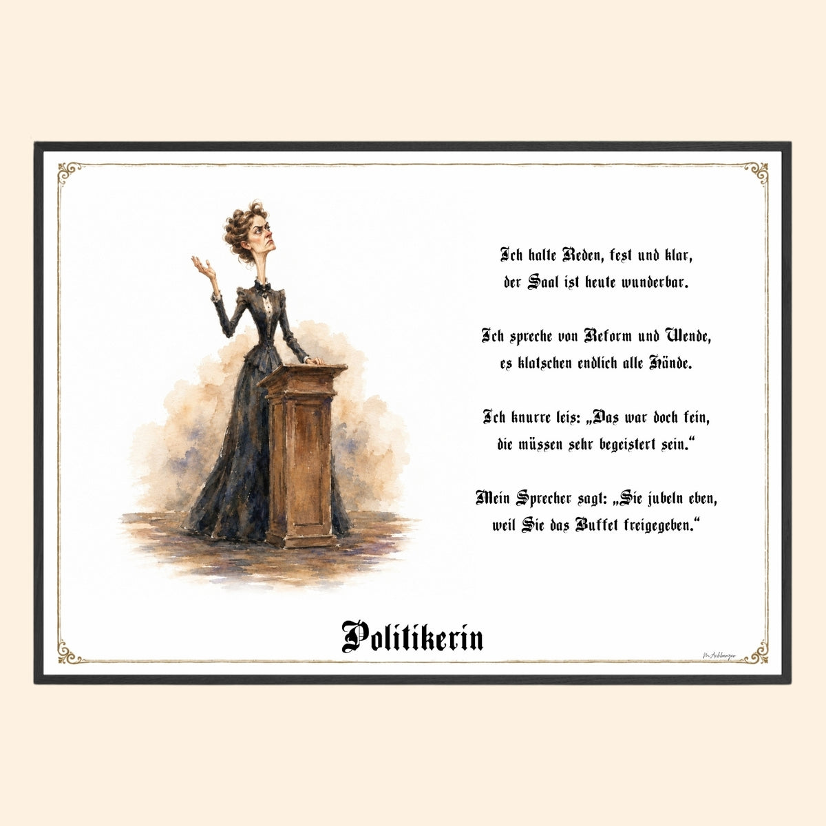 Die Politikerin – Griesgram-Zunftbild