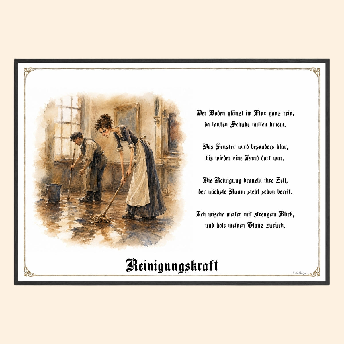 Die Reinigungskraft – Griesgram-Zunftbild