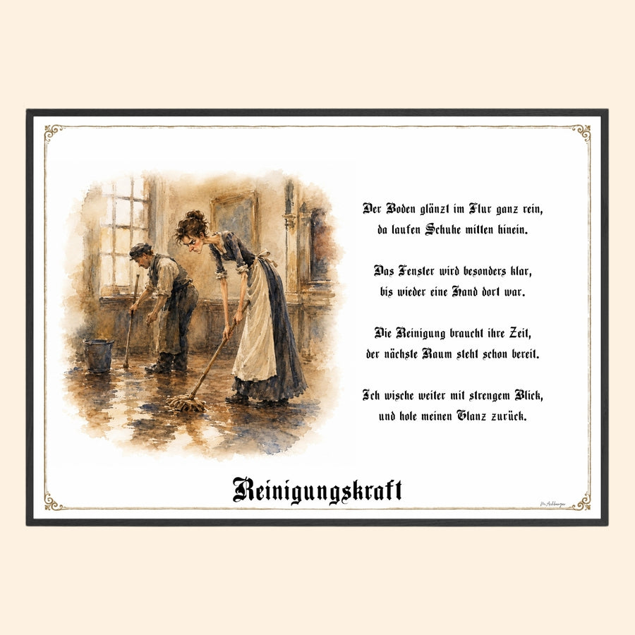 Die Reinigungskraft – Griesgram-Zunftbild