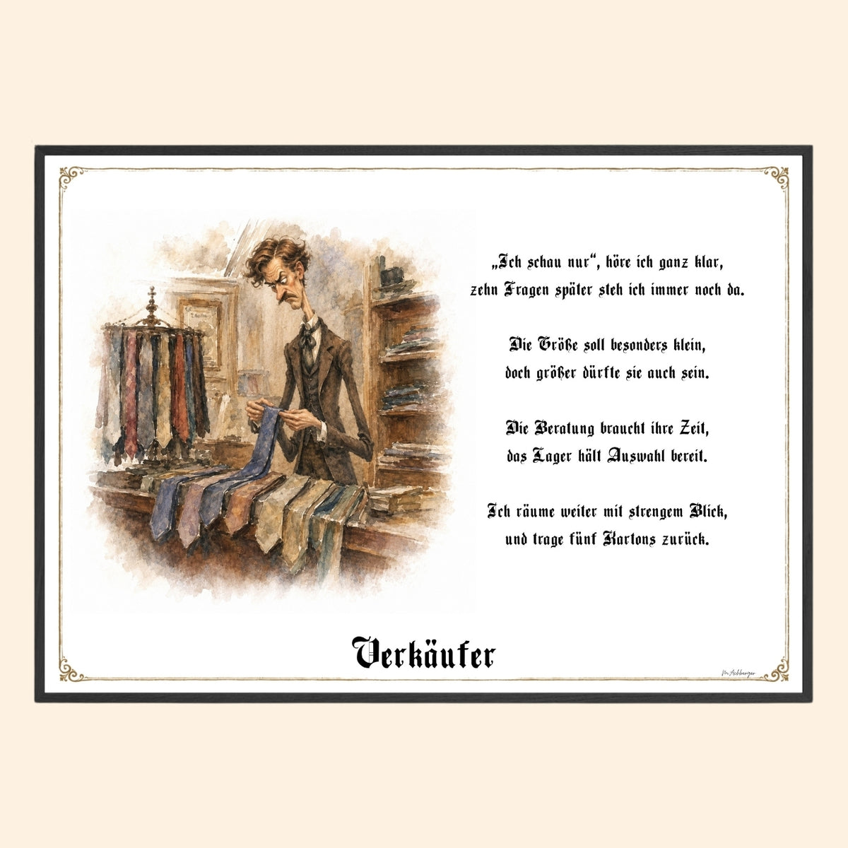 Der Verkäufer – Griesgram-Zunftbild