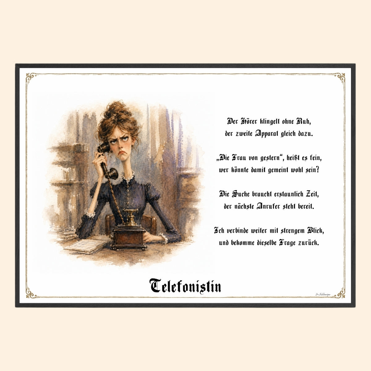 Die Telefonistin – Griesgram-Zunftbild