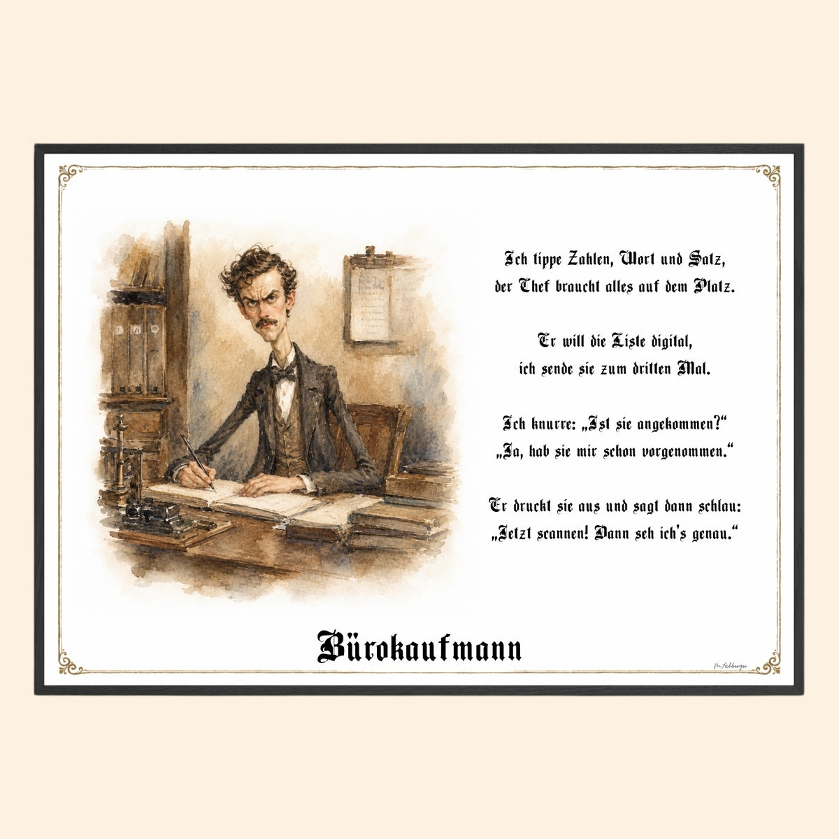 Der Bürokaufmann – Griesgram-Zunftbild