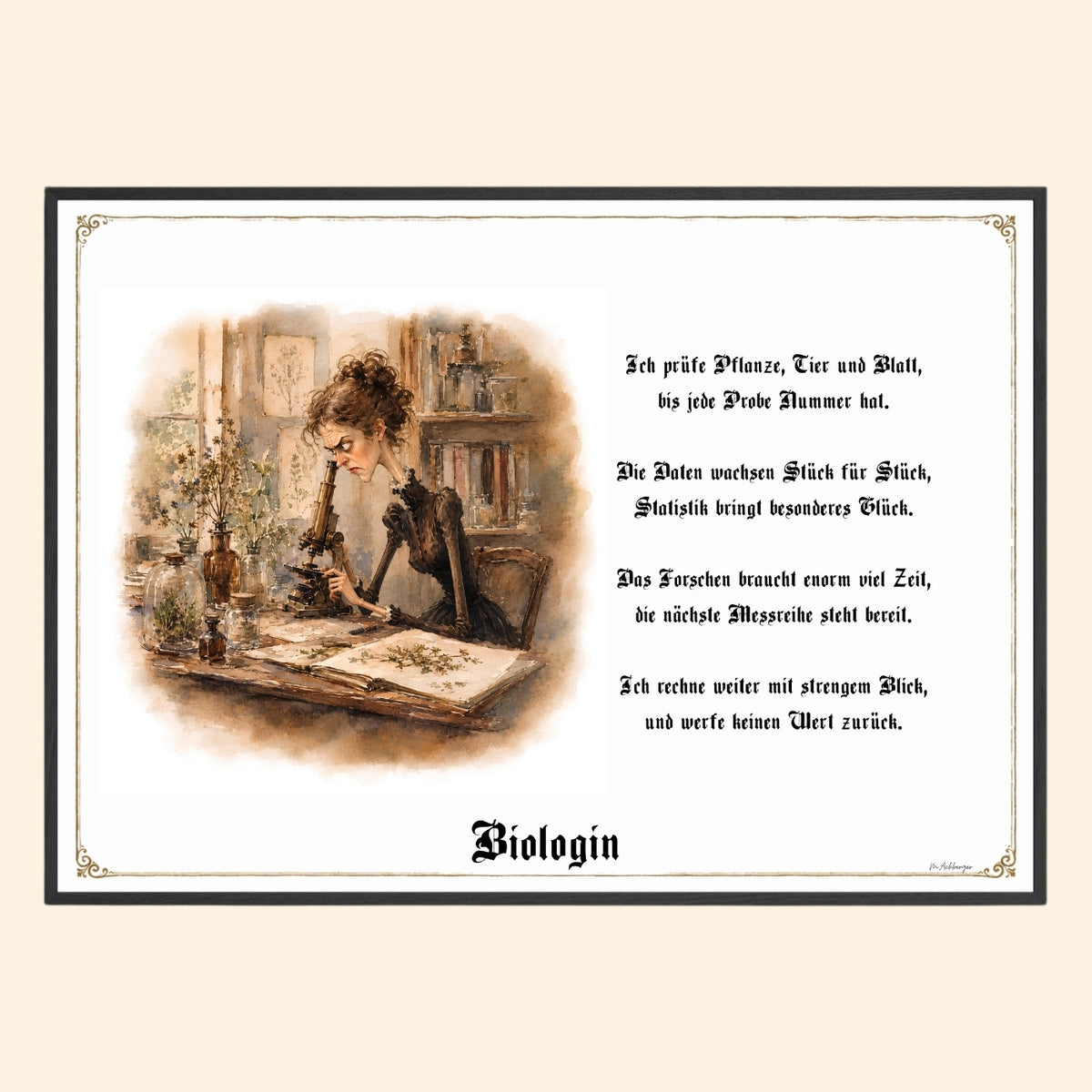 Die Biologin – Griesgram-Zunftbild
