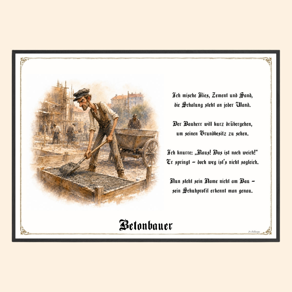 Der Betonbauer – Griesgram-Zunftbild