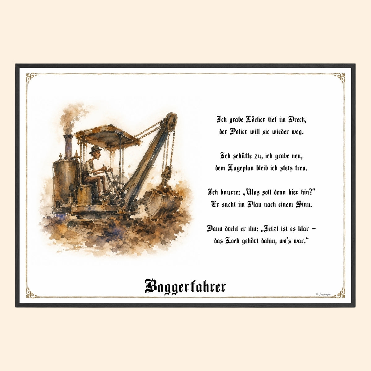 Der Baggerfahrer – Griesgram-Zunftbild