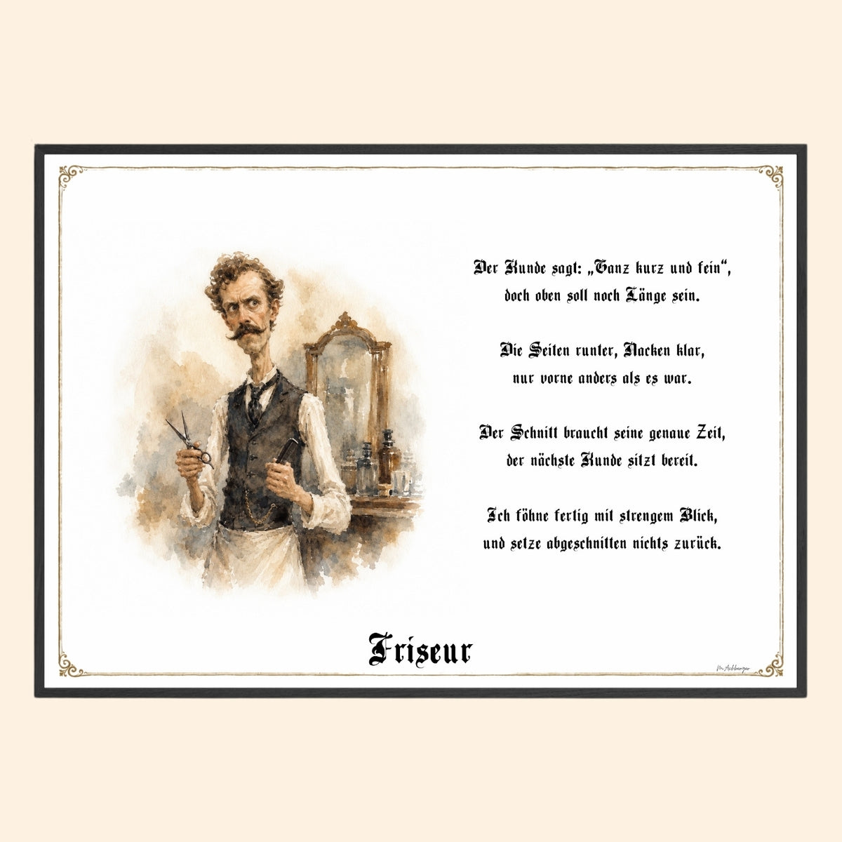 Der Friseur – Griesgram-Zunftbild