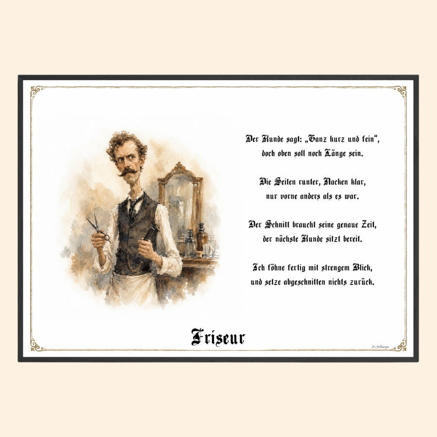 Der Friseur – Griesgram-Zunftbild