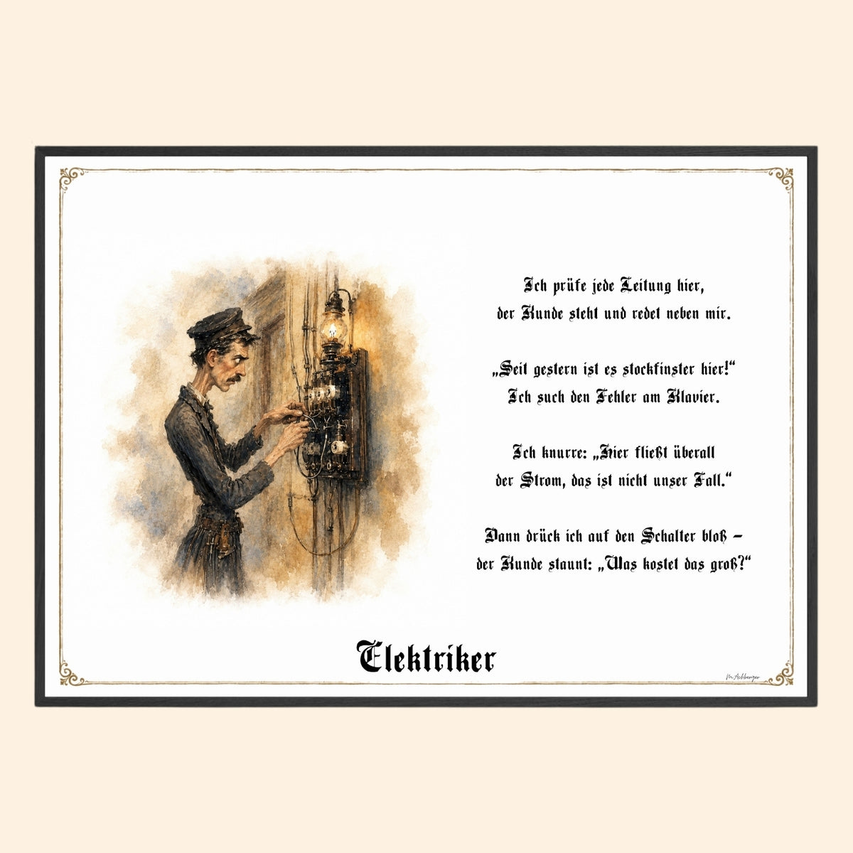 Der Elektriker – Griesgram-Zunftbild