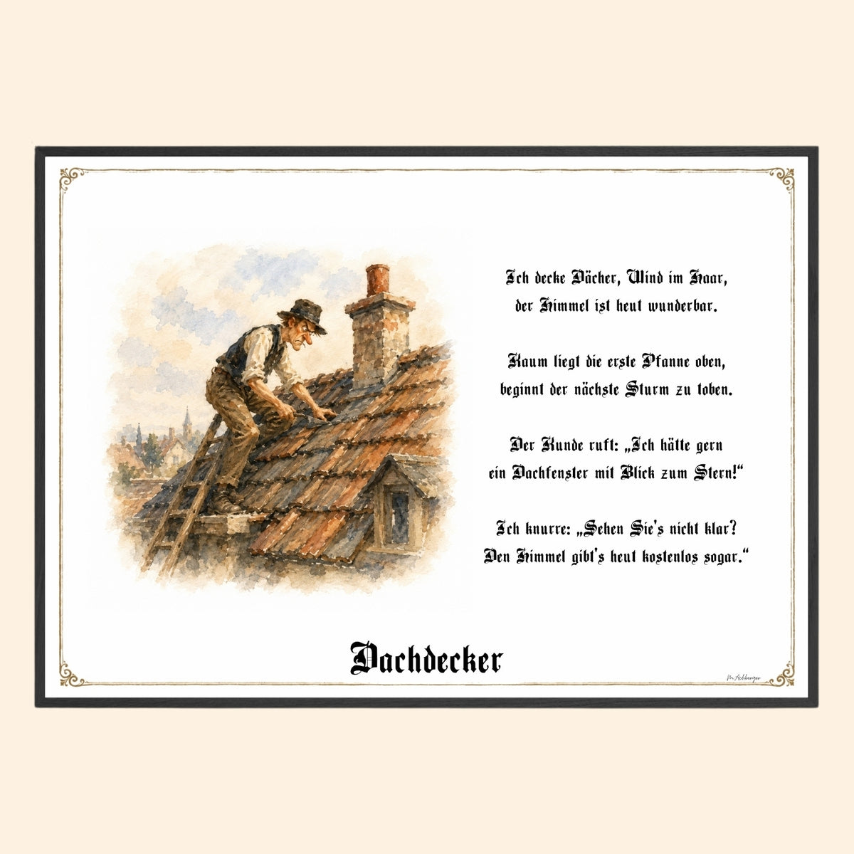 Der Dachdecker – Griesgram-Zunftbild