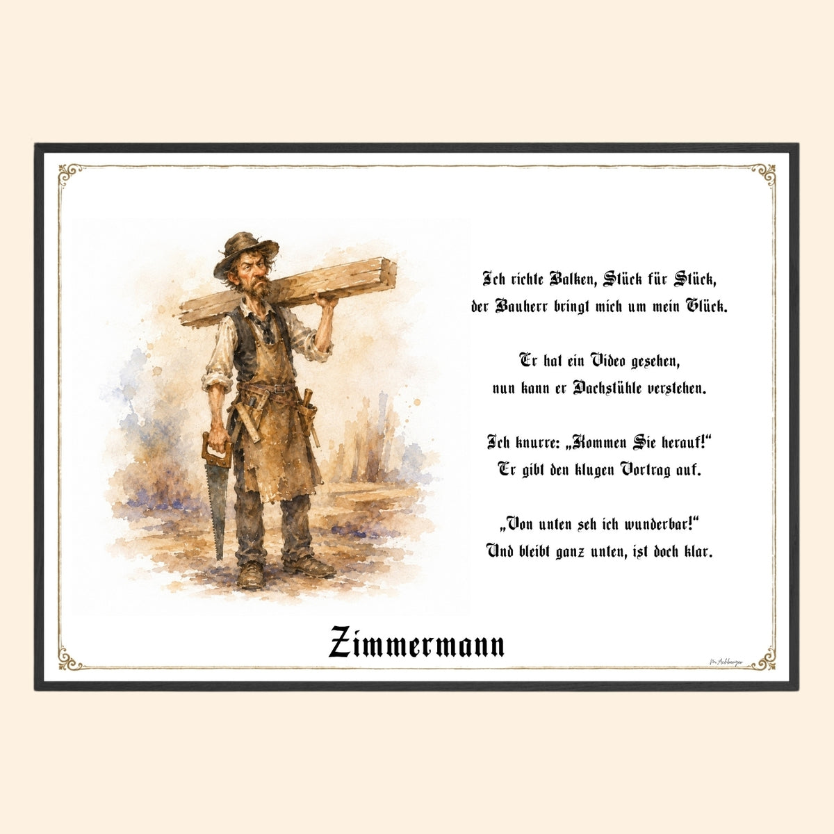 Der Zimmermann – Griesgram-Zunftbild