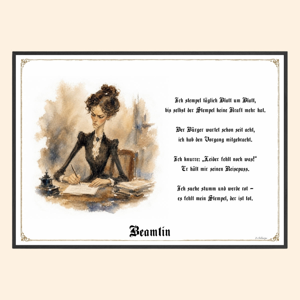 Die Beamtin – Griesgram-Zunftbild