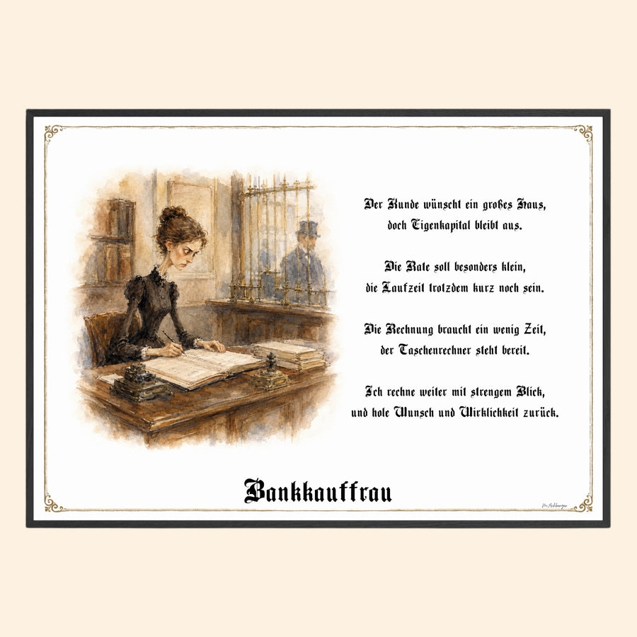 Die Bankkauffrau – Griesgram-Zunftbild