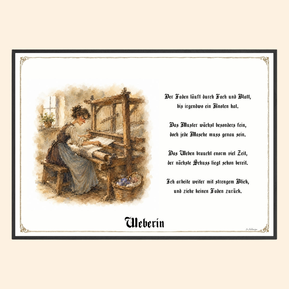 Die Weberin – Griesgram-Zunftbild