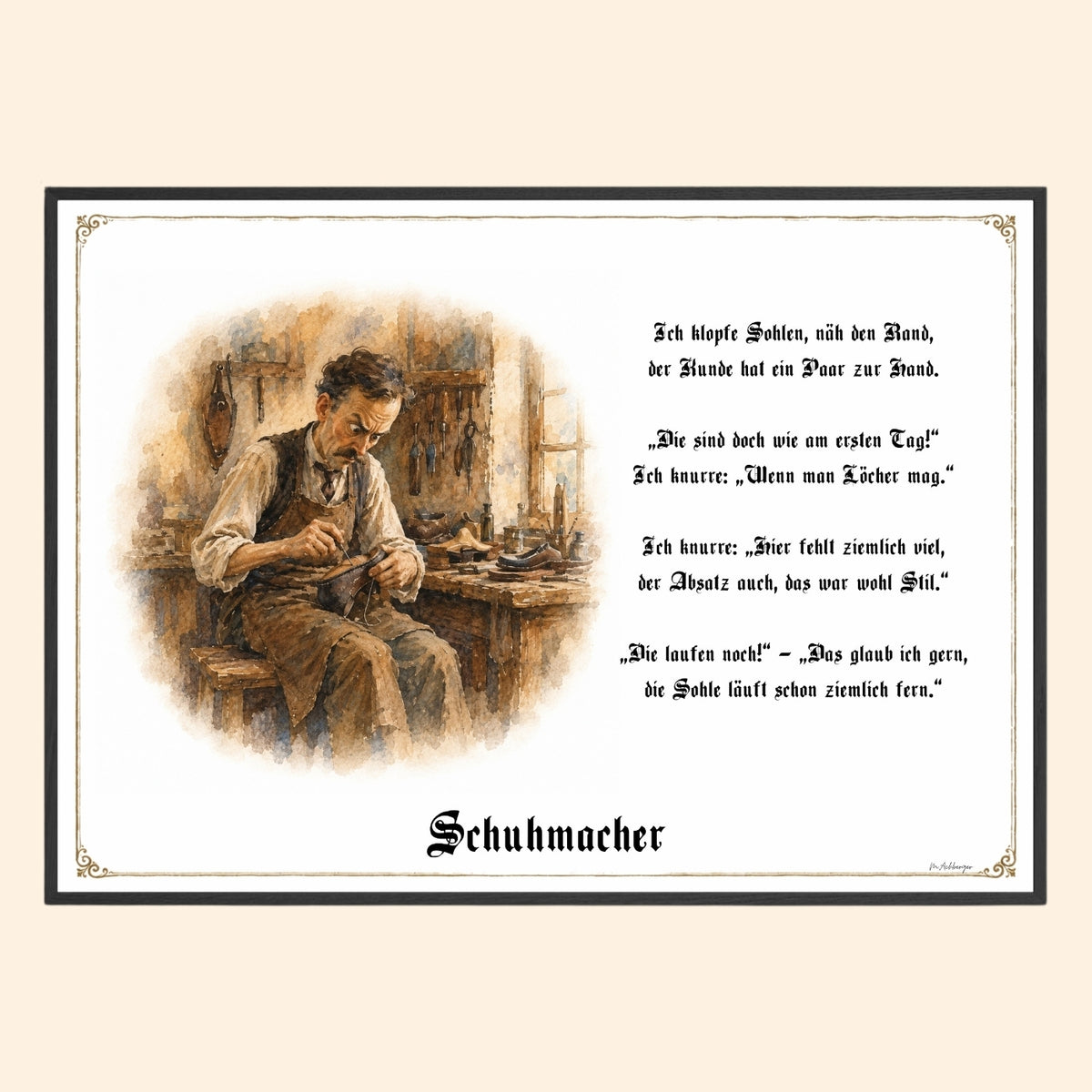 Der Schuhmacher – Griesgram-Zunftbild