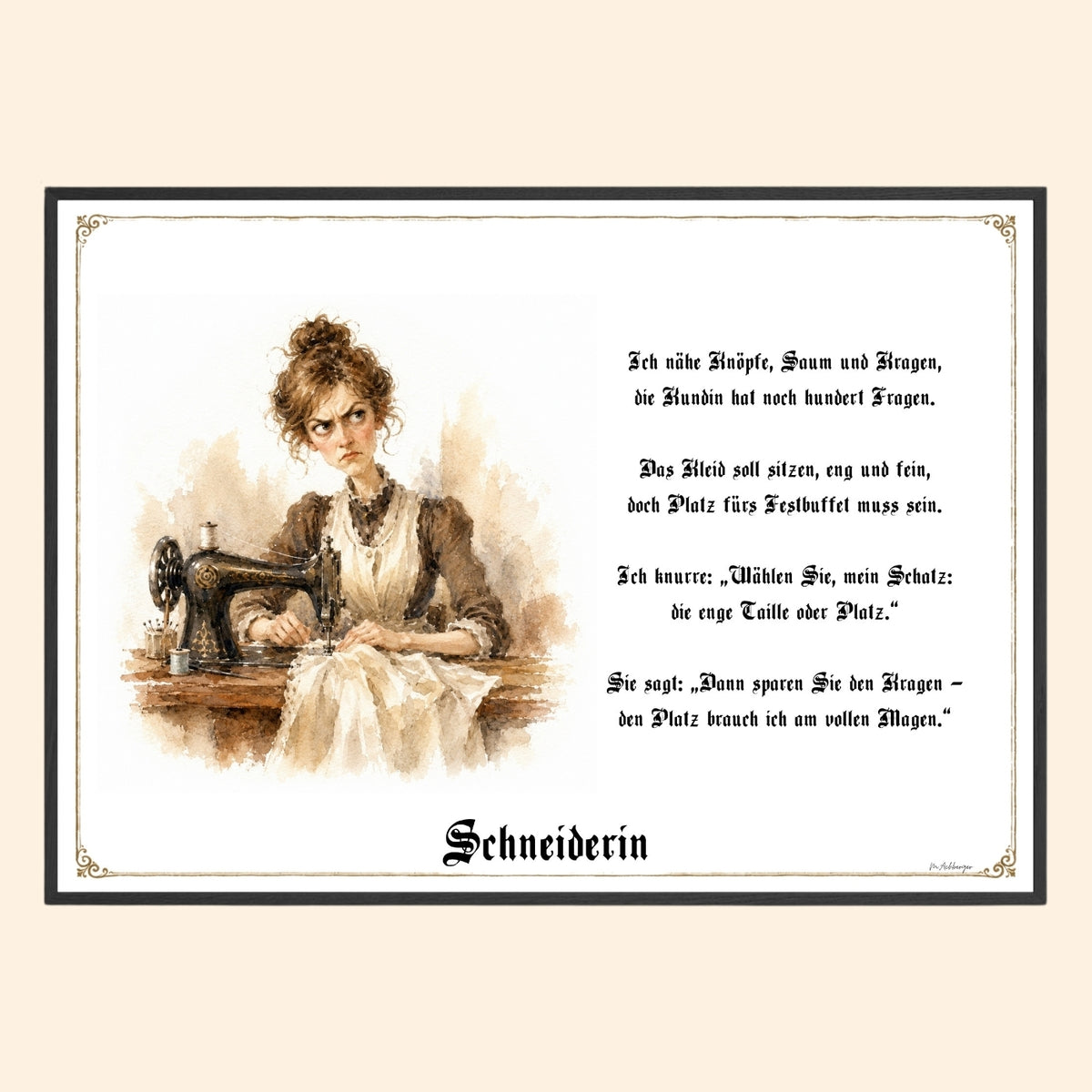 Die Schneiderin – Griesgram-Zunftbild