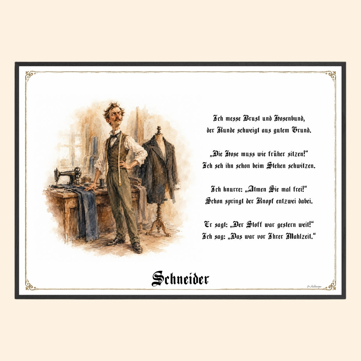 Der Schneider – Griesgram-Zunftbild