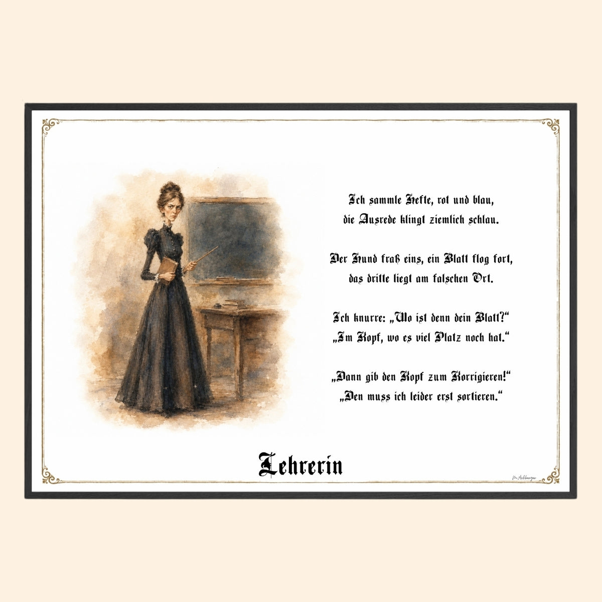 Die Lehrerin – Griesgram-Zunftbild