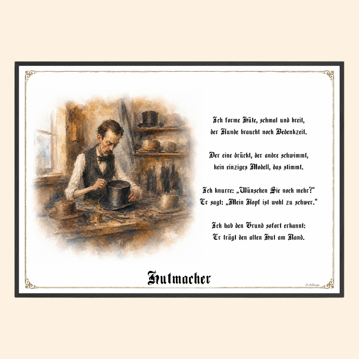 Der Hutmacher – Griesgram-Zunftbild