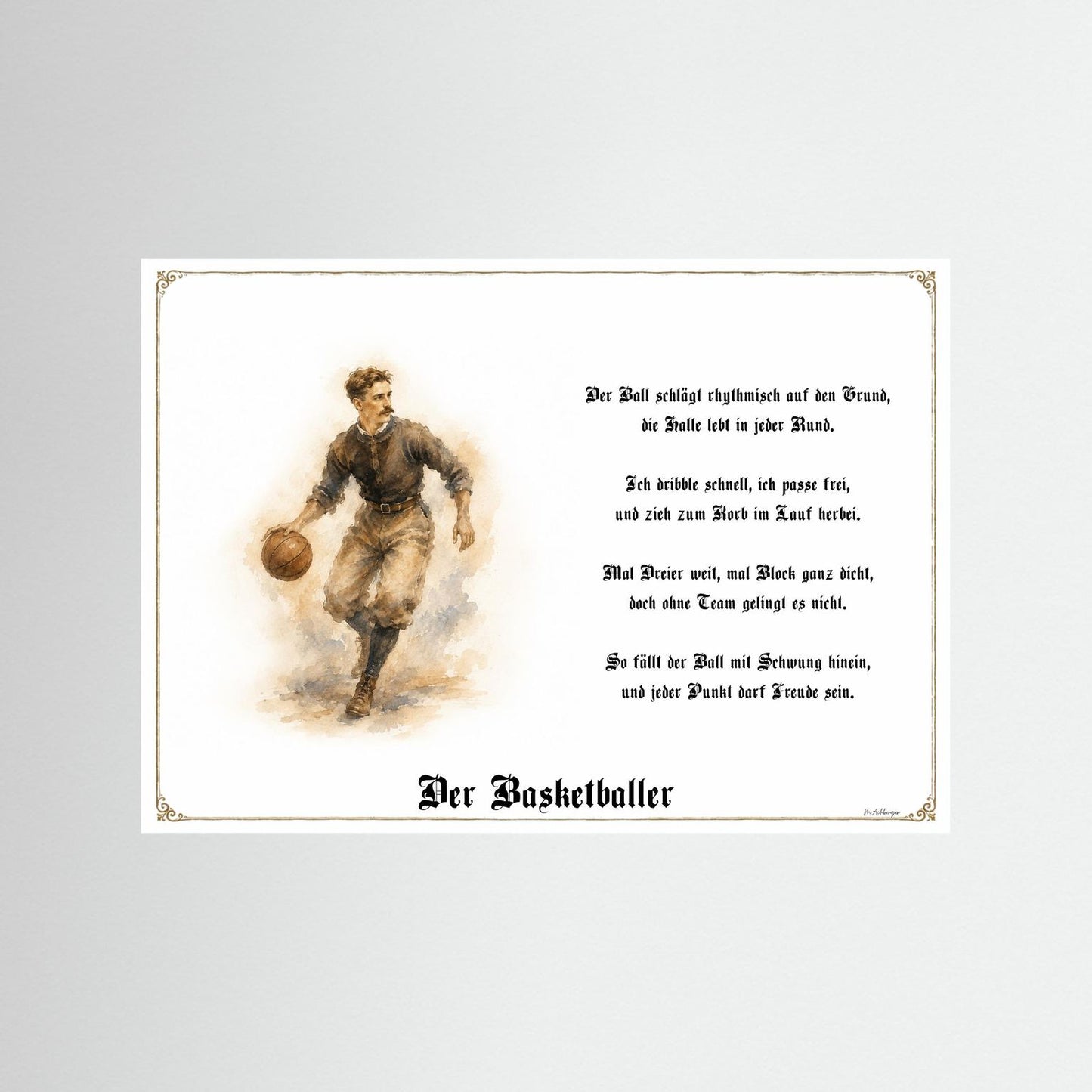 Sportbild Basketballer als Fine-Art-Kunstdruck ohne Rahmen