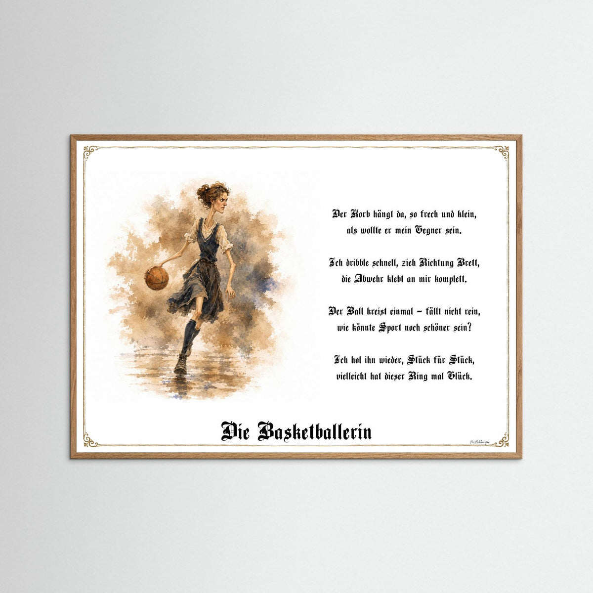 Zunftbild Die Basketballerin-Griesgram – Beispielansicht des Kunstdrucks