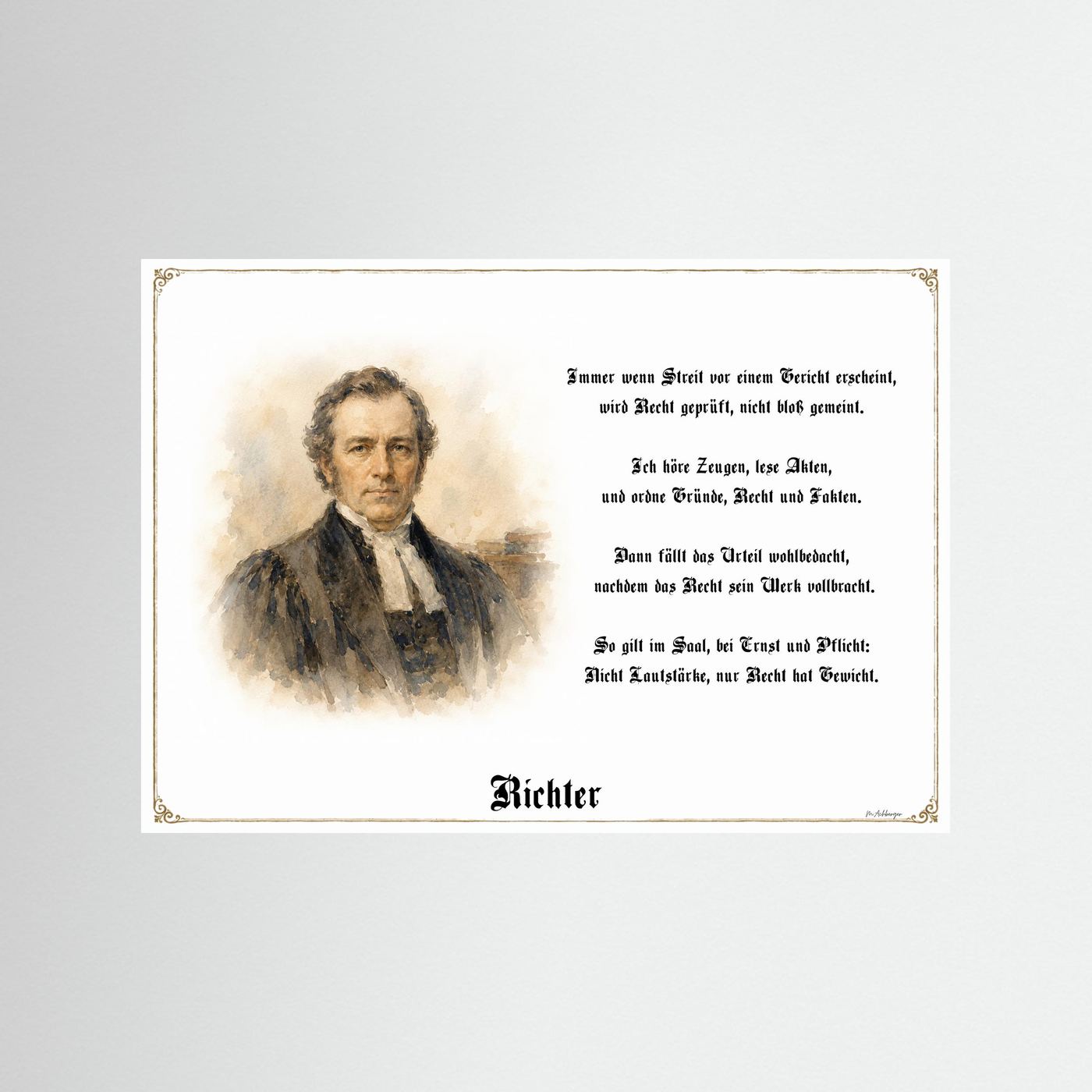 Zunftbild Richter als Fine-Art-Kunstdruck ohne Rahmen