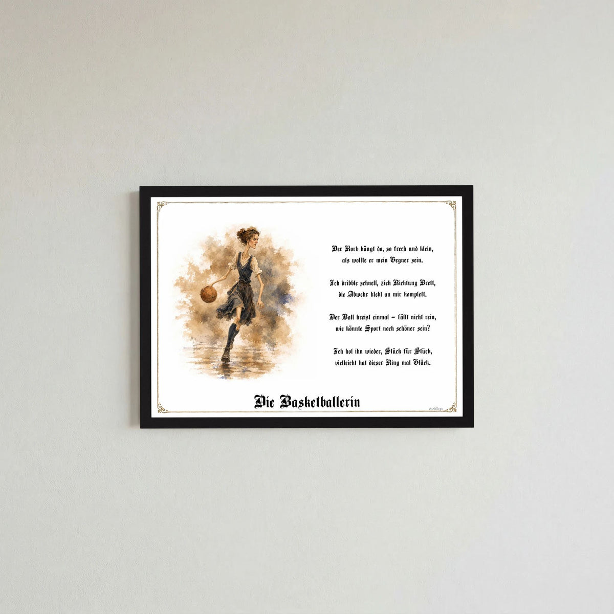 Zunftbild Die Basketballerin-Griesgram – Beispielansicht des Kunstdrucks