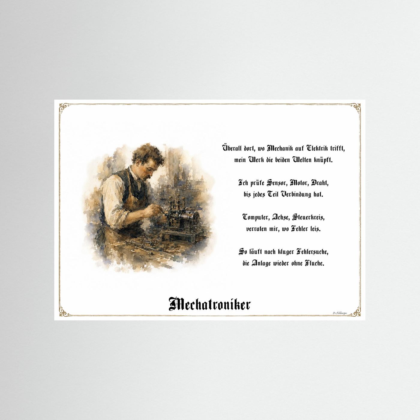 Zunftbild Mechatroniker als Fine-Art-Kunstdruck ohne Rahmen