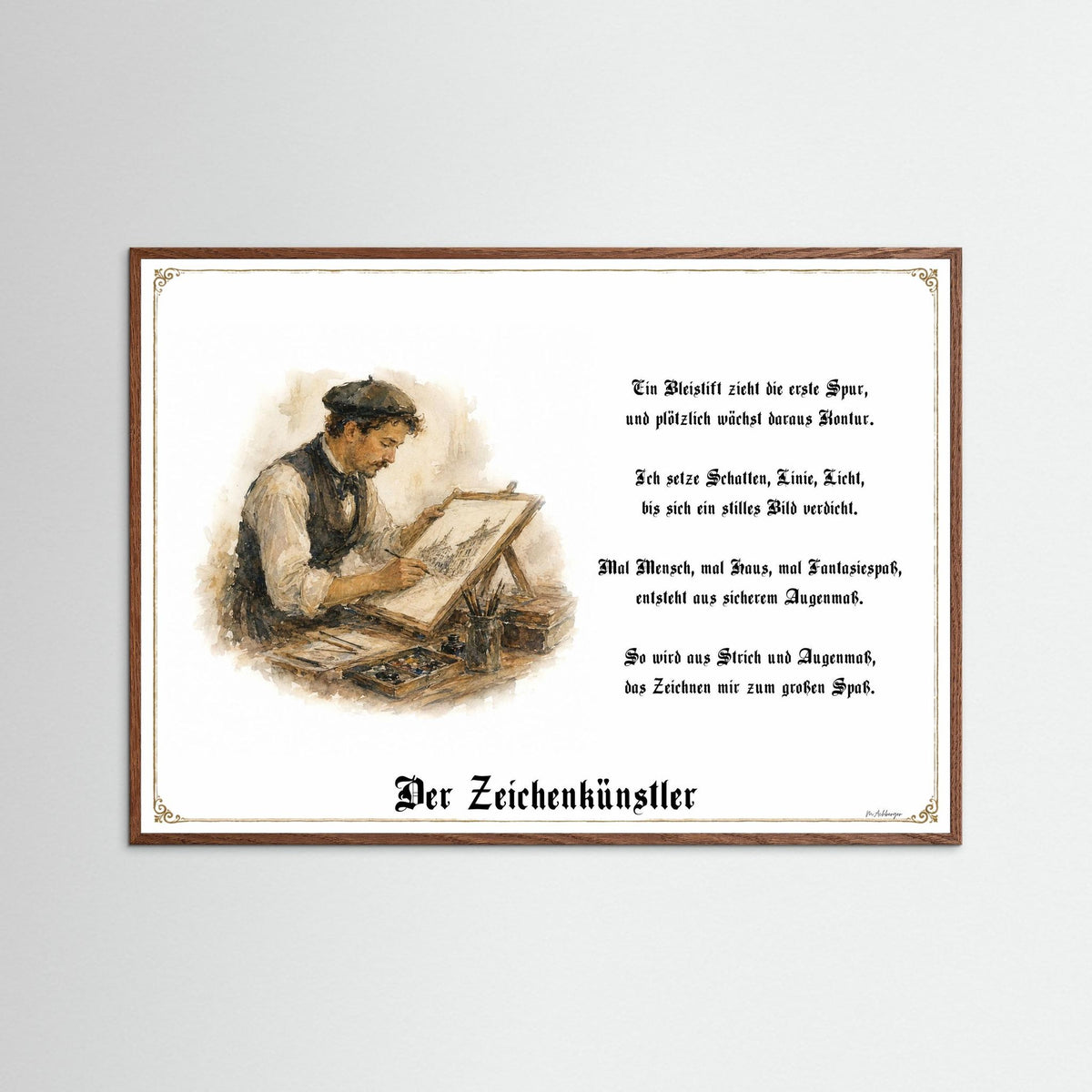 Zunftbild Der Zeichenkünstler – Beispielansicht des Kunstdrucks