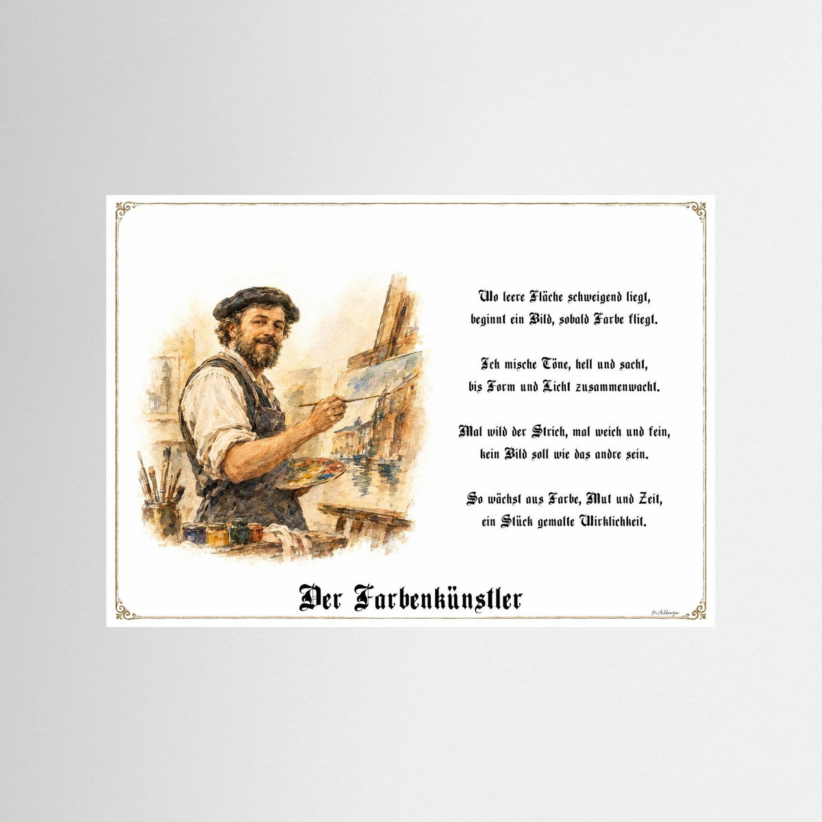 Zunftbild Der Farbenkünstler – Beispielansicht des Kunstdrucks