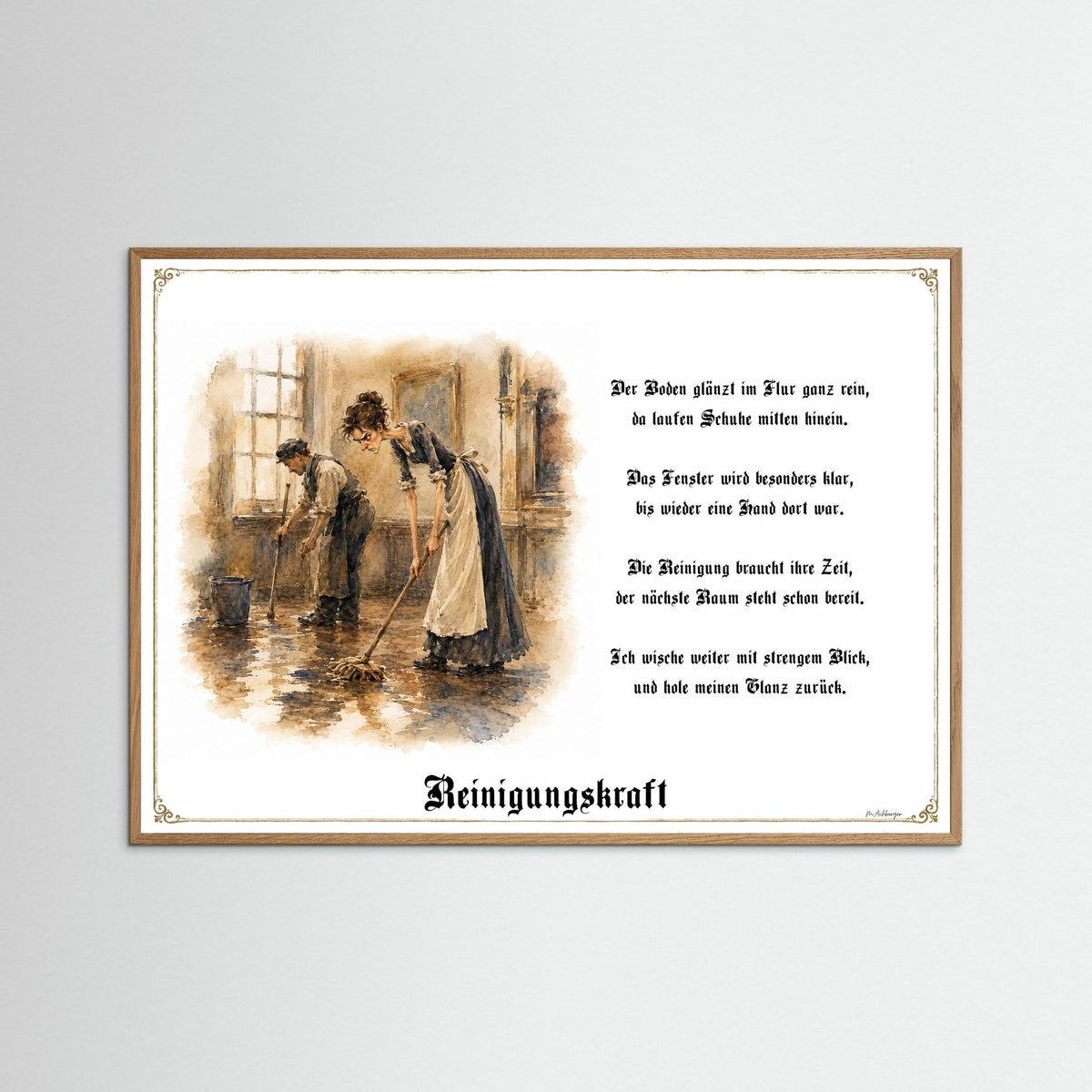 Zunftbild Die Reinigungskraft-Griesgram – Beispielansicht des Kunstdrucks