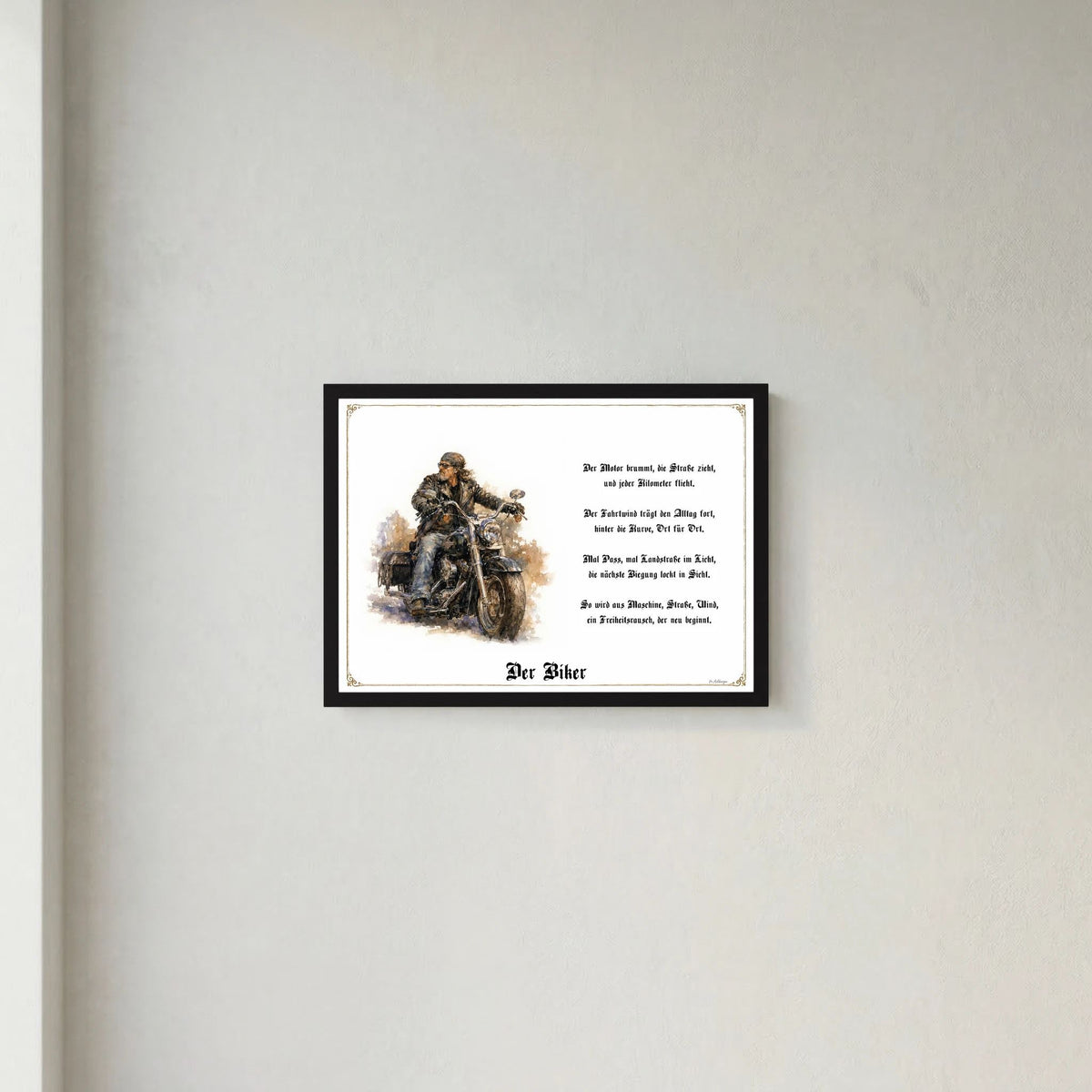 Zunftbild Der Biker – Beispielansicht des Kunstdrucks