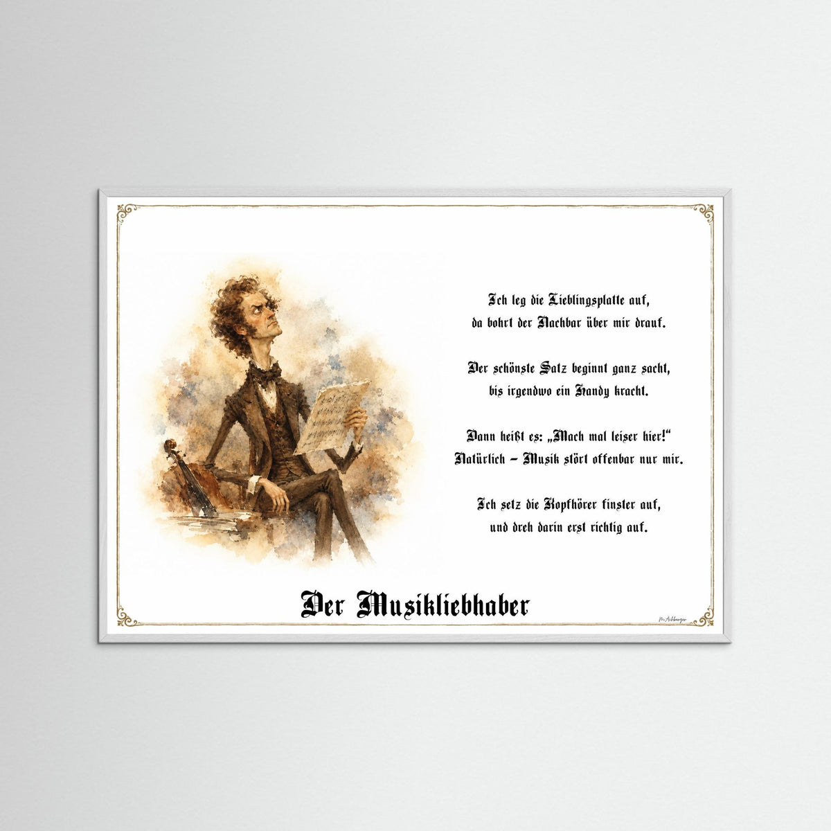 Zunftbild Der Musikliebhaber-Griesgram – Beispielansicht des Kunstdrucks