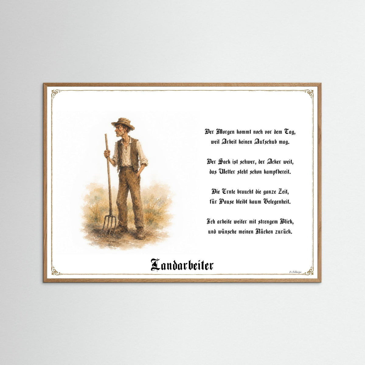 Zunftbild Der Landarbeiter-Griesgram – Beispielansicht des Kunstdrucks