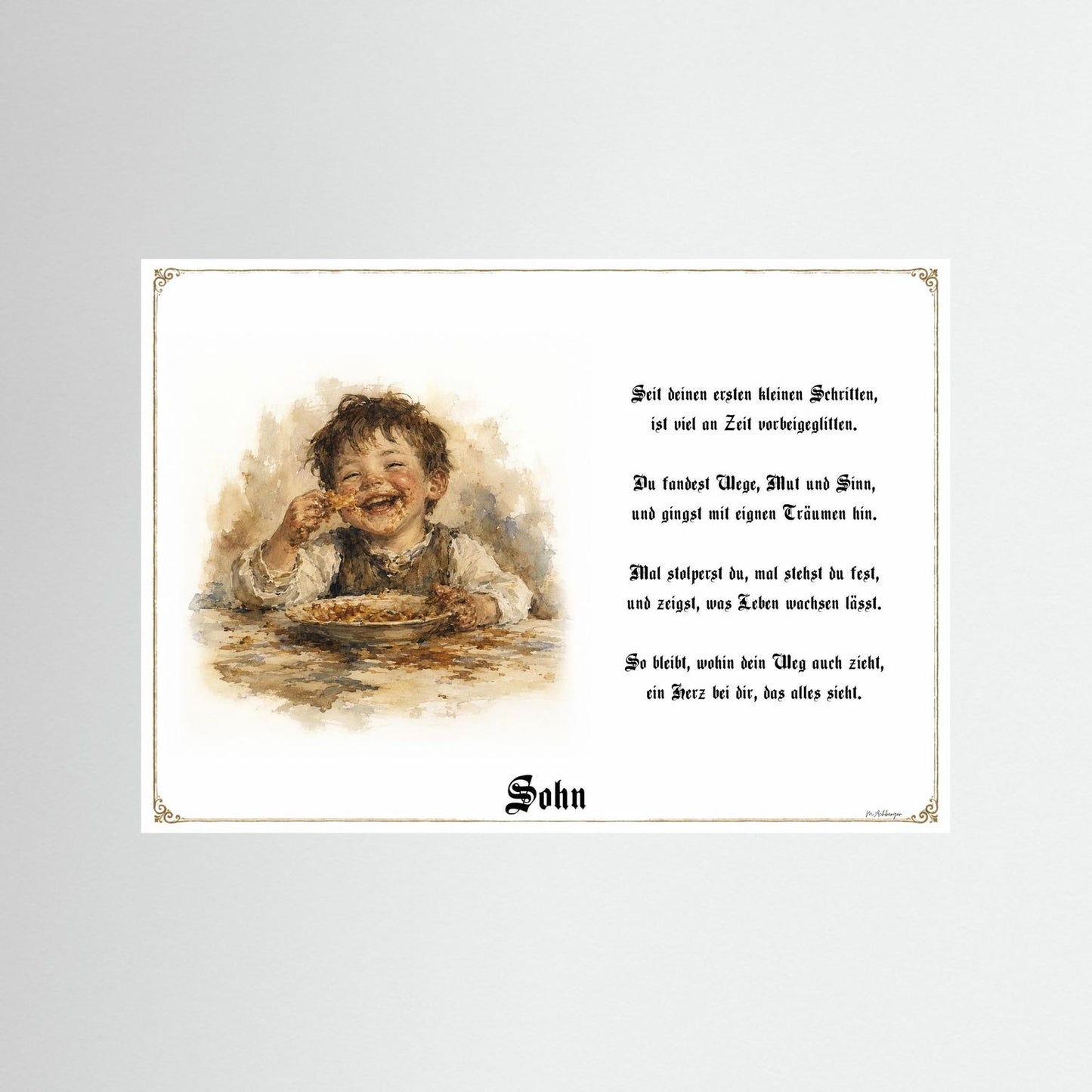 Sohn Kunstdruck als Geschenk ohne Rahmen